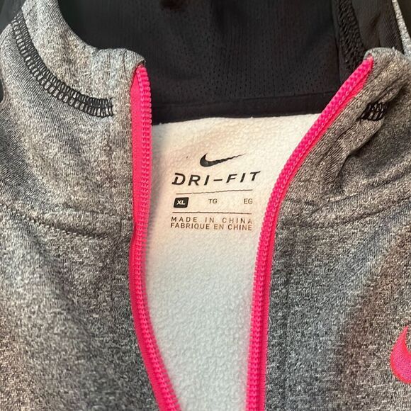 Nike Dri-Fit Grey Full‎ Zip Hoodie Womens Juniors XL - Picture 4 of 4